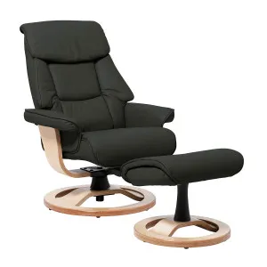 Reggie Recliner Chair + Ottoman in Charcoal / Natural Leg by OZ Design, a Chairs for sale on Style Sourcebook