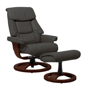 Reggie Recliner Chair + Ottoman in Charcoal / Chocolate Leg by OZ Design, a Chairs for sale on Style Sourcebook