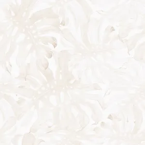Beige Monstera Removable Wallpaper by Boho Art & Styling, a Wallpaper for sale on Style Sourcebook
