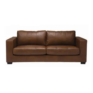 Gordon 3 Seater Sofa in Leather Natural by OzDesignFurniture, a Sofas for sale on Style Sourcebook