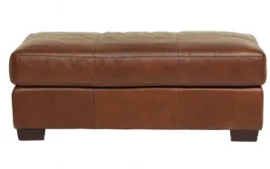 Gordon Ottoman in Leather Natural by OzDesignFurniture, a Ottomans for sale on Style Sourcebook