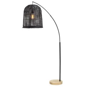 Weave Floor Lamp 100x175cm in Black Rattan by OZ Design, a Floor Lamps for sale on Style Sourcebook