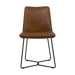 Lima Dining Chair in Missouri Leather Brown / Black by OZ Design, a Dining Chairs for sale on Style Sourcebook