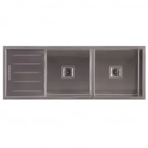 Squareline Double Bowl Sink with drainer by Häfele, a Kitchen Sinks for sale on Style Sourcebook