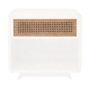 Willow Bedside Table 60cm Mangowood White / Rattan by OZ Design, a Side Table for sale on Style Sourcebook