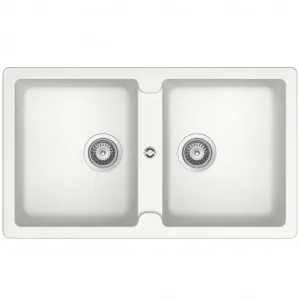 Quartz Double Bowl Sink - White by Häfele, a Kitchen Sinks for sale on Style Sourcebook