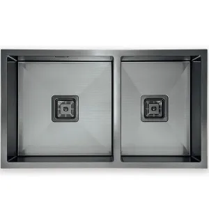Squareline 1 & 3/4 Bowl Sink Linen - Gunmetal by Häfele, a Kitchen Sinks for sale on Style Sourcebook