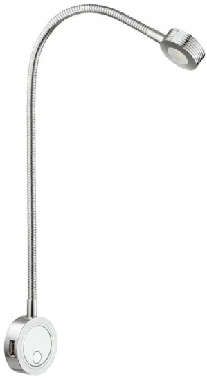 Bedside Light with USB Charging Station | Chrome by Häfele, a Table & Bedside Lamps for sale on Style Sourcebook