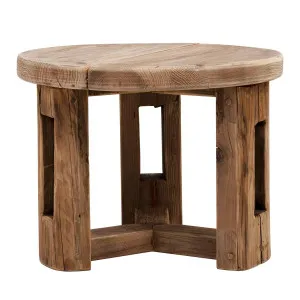 Southport Round Side Table 60cm in Reclaimed Pine by OzDesignFurniture, a Side Table for sale on Style Sourcebook