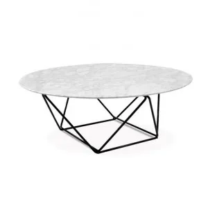 Robin 100cm Round Marble Coffee Table - Black Base - Last One by Interior Secrets - AfterPay Available by Interior Secrets, a Coffee Table for sale on Style Sourcebook