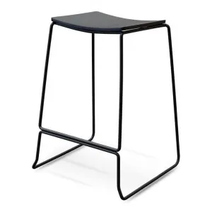 Apollo Timber Seat Bar Stool - Full Black - Last One by Interior Secrets - AfterPay Available by Interior Secrets, a Bar Stools for sale on Style Sourcebook