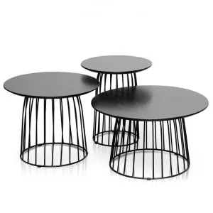 Carmella Round Side Table Set - Black Oak - Last One by Interior Secrets - AfterPay Available by Interior Secrets, a Side Table for sale on Style Sourcebook