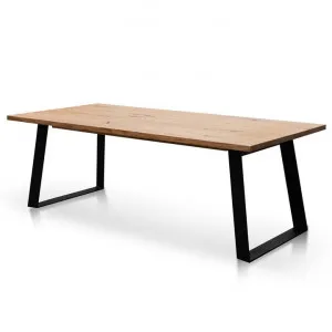 Hudson 2.2m Straight Top Dining table - Rustic Oak - Metal Legs - Last One by Interior Secrets - AfterPay Available by Interior Secrets, a Dining Tables for sale on Style Sourcebook
