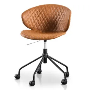 Amos Office Chair - Vintage Tan with Black Base by Interior Secrets - AfterPay Available by Interior Secrets, a Chairs for sale on Style Sourcebook