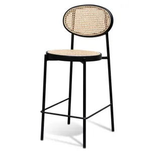 Lesley 65cm Natural Rattan Bar Stool - Black by Interior Secrets - AfterPay Available by Interior Secrets, a Bar Stools for sale on Style Sourcebook