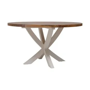 Mango Creek Round Dining Table 140cm in White / Clear by OZ Design, a Dining Tables for sale on Style Sourcebook