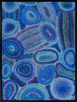 Ngapa Jukurrpa IV Blue Canvas Art Print by Urban Road, a Aboriginal Art for sale on Style Sourcebook