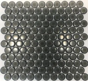 Camden Penny Round Mottled Grey Gloss Glazed Mosaic Tile by Tile Republic, a Mosaic Tiles for sale on Style Sourcebook