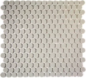 Camden Penny Round Light Grey Gloss Glazed Mosaic Tile by Tile Republic, a Mosaic Tiles for sale on Style Sourcebook
