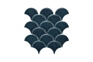 Blackwater Fan Blue Gloss Crackle Glaze Mosaic Tile by Tile Republic, a Mosaic Tiles for sale on Style Sourcebook