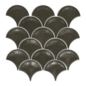 Bristol Fan Concave Black Gloss Mosaic Tile by Tile Republic, a Mosaic Tiles for sale on Style Sourcebook