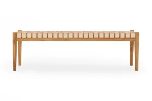 Cuba Woven Leather Dining Bench, Pink, by Lounge Lovers by Lounge Lovers, a Chairs for sale on Style Sourcebook