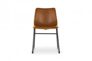 Apollo Urban Industrial Dining Chair, Tan PU Seat, Industrial Design, by Lounge Lovers by Lounge Lovers, a Dining Chairs for sale on Style Sourcebook
