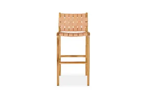 Cuba 68cm Coastal Bar Stool in Oak, Teak Wood, by Lounge Lovers by Lounge Lovers, a Bar Stools for sale on Style Sourcebook
