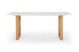 Bronte 180cm 6-Seater Coastal Dining Table, White Italian Carrara Marble & Brushed Oak Legs, by Lounge Lovers by Lounge Lovers, a Dining Tables for sale on Style Sourcebook
