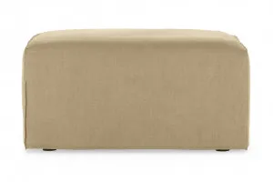 Bronte Coastal Linen Ottoman Khaki Fabric, by Lounge Lovers by Lounge Lovers, a Ottomans for sale on Style Sourcebook