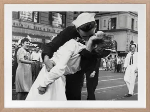 Kissing Sailor Framed Art Print by Urban Road, a Prints for sale on Style Sourcebook