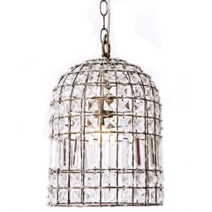 Whitney Dome Glass Crystal Chandelier - Brass by Ivory & Deene, a Pendant Lighting for sale on Style Sourcebook
