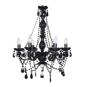 Romance Chandelier 6 Light - Black by Ivory & Deene, a Chandeliers for sale on Style Sourcebook