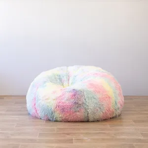 Shaggy Rainbow Fur Tie Dye Unicorn Bean Bag by Ivory & Deene, a Bean Bags for sale on Style Sourcebook