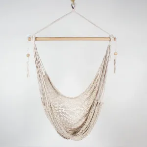 Macrame Hanging Hammock Chair - Havana Cream by Ivory & Deene, a Hammocks for sale on Style Sourcebook