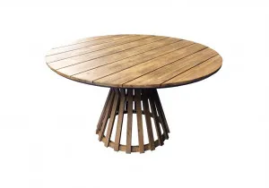 Renzo 1.35m Round Outdoor Dining Table - Light Natural Acacia by Interior Secrets - AfterPay Available by Interior Secrets, a Dining Tables for sale on Style Sourcebook