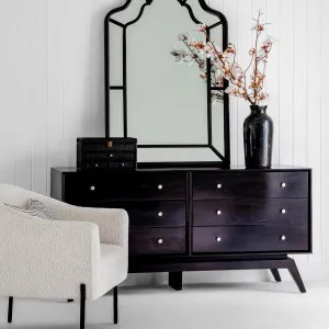 Sari 6 Drawer 162cm Buffet in Black by OZ Design, a Sideboards, Buffets & Trolleys for sale on Style Sourcebook