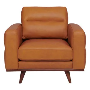 Astrid Armchair in Leather Russet / Brown Leg by OZ Design, a Chairs for sale on Style Sourcebook