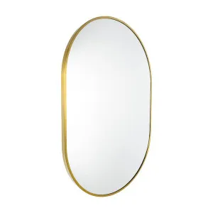 Luxe Sofia Oblong Brushed Brass Metal Frame Bathroom Mirror - 80cmx50cm by Luxe Mirrors, a Vanity Mirrors for sale on Style Sourcebook