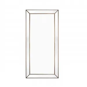 Zanthia Floor Mirror Antique Gold Beaded Frame 90cm x 200cm by Luxe Mirrors, a Mirrors for sale on Style Sourcebook