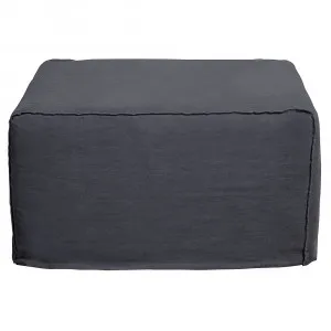 Como Linen Square Ottoman Charcoal - 70cm x 70cm by null, a Ottomans for sale on Style Sourcebook