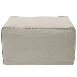 Como Linen Square Ottoman Oatmeal - 70cm x 70cm by null, a Ottomans for sale on Style Sourcebook
