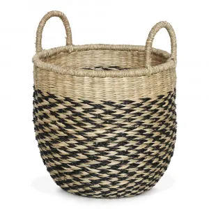 Yen Basket Black & Natural Round 30cm x 39cm by null, a Baskets & Boxes for sale on Style Sourcebook
