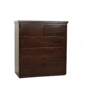 Calypso Tallboy Chocolate - 5 Drawer by null, a Dressers & Chests of Drawers for sale on Style Sourcebook