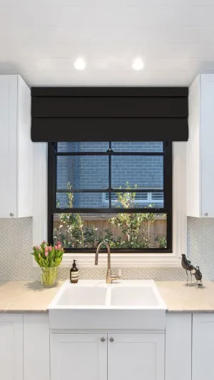 Roman Blind - Torquay All Black by Wynstan, a Roman Blinds for sale on Style Sourcebook