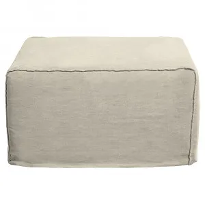 Como Linen Square Ottoman Cover Oatmeal - 100cm x 100cm by null, a Ottomans for sale on Style Sourcebook