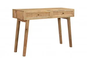 Tulum Mango Wood and Rattan Desk  - 115cm by null, a Desks for sale on Style Sourcebook