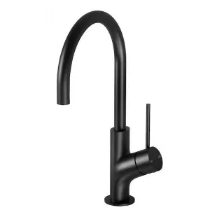 Phoenix Vivid Slimline Oval Sink Mixer 160mm Gooseneck-Matte Black by PHOENIX, a Kitchen Taps & Mixers for sale on Style Sourcebook