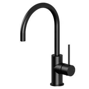 Phoenix Vivid Slimline Side Lever Sink Mixer 160mm Gooseneck-Matte Black by PHOENIX, a Kitchen Taps & Mixers for sale on Style Sourcebook