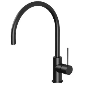 Phoenix Vivid Slimline Side Lever Sink Mixer 220mm Gooseneck-Matte Black by PHOENIX, a Kitchen Taps & Mixers for sale on Style Sourcebook
